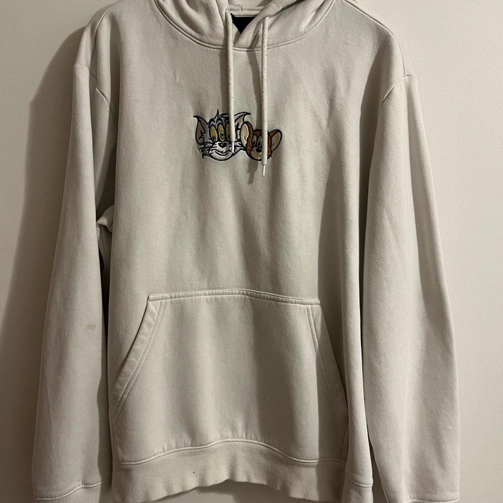 H&M Cream Hoodie with Tom and Jerry Design
